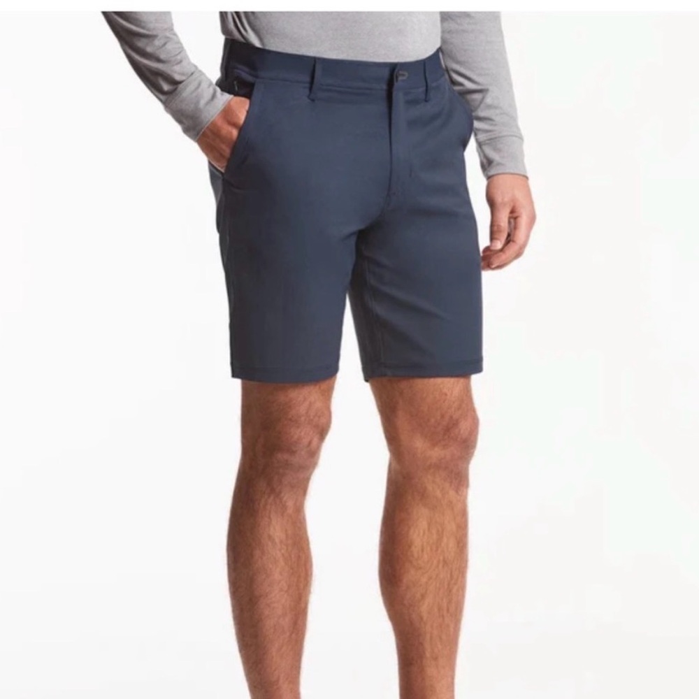Public Rec Men’s Navy Blue Shorts Flex Stretch 36 8” Inseam Preppy Golf Coastal